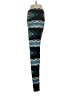 J & K Print Teal Black Leggings Size 4 - photo 5