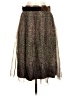 Unbranded 100% Silk Tweed Brown Silk Skirt Size 4 - photo 1