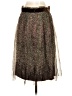 Unbranded 100% Silk Tweed Brown Silk Skirt Size 4 - photo 2