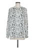 J.Crew Factory Store 100% Polyester Animal Print Silver Long Sleeve Blouse Size M - photo 1