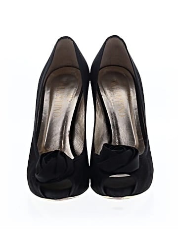 Valentino Garavani Vintage Satin Peep Toe Rose Pumps (view 2)