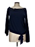 INC International Concepts Blue Long Sleeve Blouse Size M - photo 1