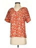 Unbranded 100% Polyester Orange Short Sleeve Blouse Size S - photo 1