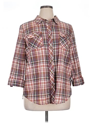 Cato 3/4 Sleeve Button-Down Shirt (view 1)