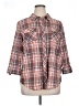 Cato Plaid Brown 3/4 Sleeve Button-Down Shirt Size XL - photo 1