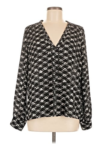 Aqua Long Sleeve Blouse (view 1)