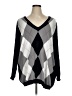 Ellos 100% Cotton Checkered-gingham Black Gray Pullover Sweater Size 1X - photo 1