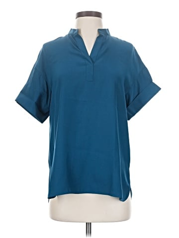 Lafayette 148 New York Short Sleeve Silk Top (view 1)