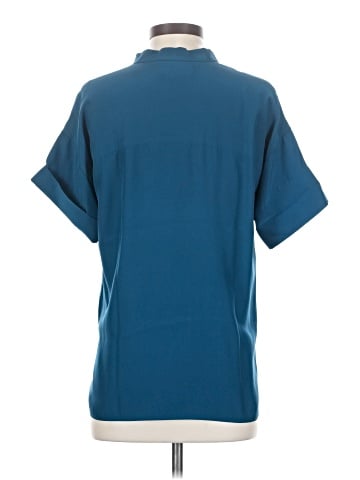 Lafayette 148 New York Short Sleeve Silk Top (view 2)