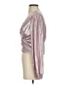 Flat White Metallic Silver Long Sleeve Blouse Size S - photo 5