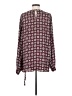 Halogen 100% Polyester Burgundy Long Sleeve Blouse Size L - photo 2