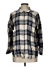 Splendid 100% Rayon Plaid Gray 3/4 Sleeve Button-Down Shirt Size L - photo 1