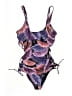 Assorted Brands 100% Polyester Print Purple One Piece Swimsuit Size M - photo 1