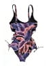 Assorted Brands 100% Polyester Print Purple One Piece Swimsuit Size M - photo 2