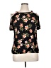 Diana Belle Floral Black Short Sleeve Blouse Size XL - photo 1