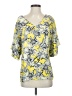 NY Collection Yellow 3/4 Sleeve Blouse Size S - photo 1
