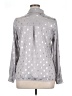 Unbranded Polka Dots Silver Long Sleeve Blouse Size XL - photo 2