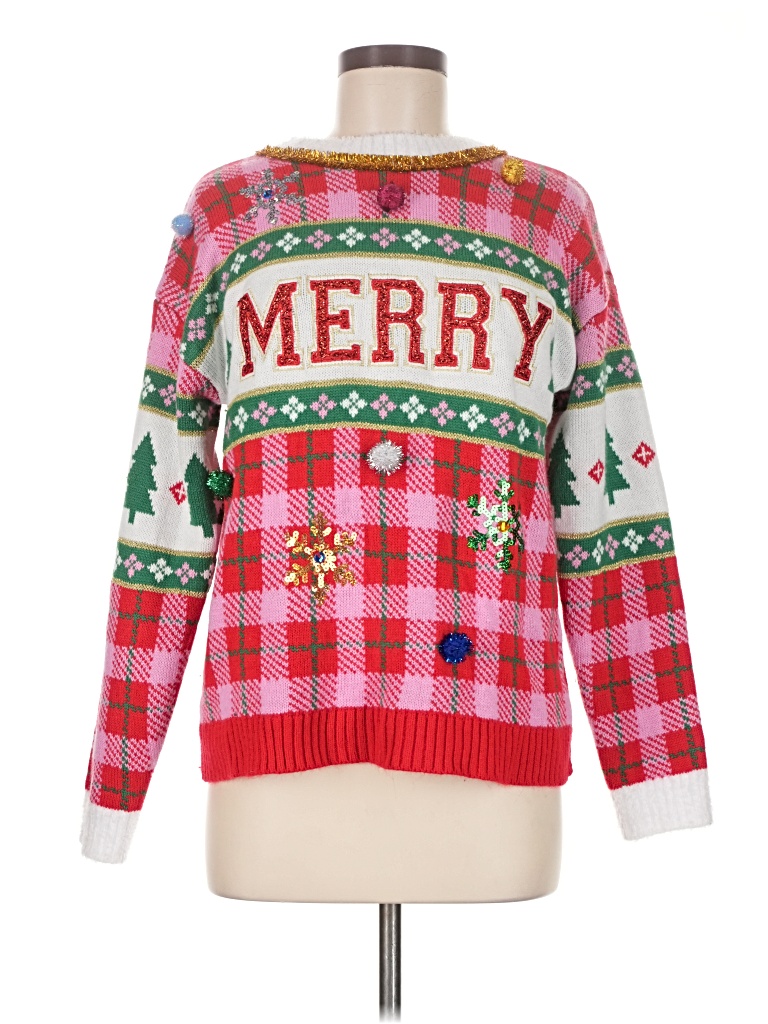 Pre-owned Holiday Time Pullover Sweater In Red