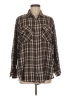 Love Notes Plaid Brown Long Sleeve Blouse Size M - photo 1