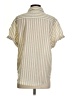Dylan Stripes Tan Short Sleeve Blouse Size XS - photo 2