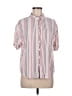 dip 100% Viscose Stripes Pink Short Sleeve Blouse Size M - photo 1