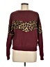 Shein 100% Cotton Animal Print Burgundy Pullover Sweater Size L - photo 1