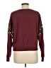 Shein 100% Cotton Animal Print Burgundy Pullover Sweater Size L - photo 2