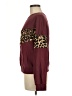 Shein 100% Cotton Animal Print Burgundy Pullover Sweater Size L - photo 5