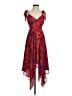 Alexis 100% Polyester Paisley Red Cocktail Dress Size XXS - photo 1