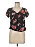 Pins and Needles 100% Rayon Floral Black Short Sleeve Blouse Size M - photo 1