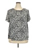 Chelsea & Theodore 100% Polyester Animal Print Silver Short Sleeve Top Size XXL - photo 1