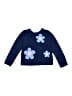 Design History 100% Acrylic Floral Blue Pullover Sweater Size 5 - photo 1