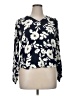 Claiborne 100% Rayon Floral Ivory Blue 3/4 Sleeve Blouse Size XL - photo 1