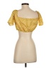 Unbranded Yellow Short Sleeve Blouse Size S - photo 2