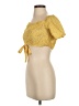 Unbranded Yellow Short Sleeve Blouse Size S - photo 5