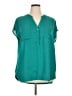 Soho 100% Polyester Teal Short Sleeve Blouse Size XXL - photo 1