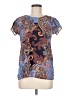 Japna 100% Polyester Paisley Blue Short Sleeve Blouse Size M - photo 1
