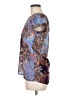 Japna 100% Polyester Paisley Blue Short Sleeve Blouse Size M - photo 5