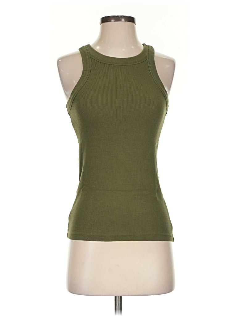 Pre-owned Ann Taylor Loft Tank Top Green Halter Neckline Tops