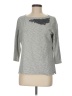 Lands' End 100% Baumwolle Stripes Gray 3/4 Sleeve Top Size M - photo 1