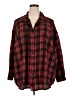 Unbranded 100% Polyester Plaid Red Long Sleeve Blouse Size 2X (estimated) - photo 1