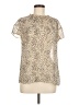 Express Outlet 100% Polyester Animal Print Ivory Short Sleeve Blouse Size M - photo 1