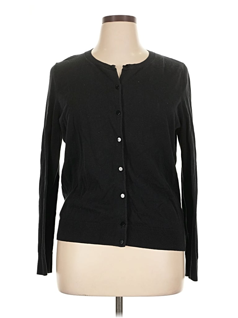 Pre-owned Talbots Cardigan Sweater In Black