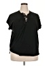 Torrid 100% Cotton Black Short Sleeve Blouse Size 2X Plus (2) - photo 1