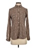 Ann Taylor LOFT Outlet 100% Polyester Houndstooth Brown Long Sleeve Blouse Size S - photo 1