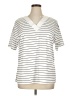 Unbranded Stripes Ivory Short Sleeve Top Size 1XL - photo 1