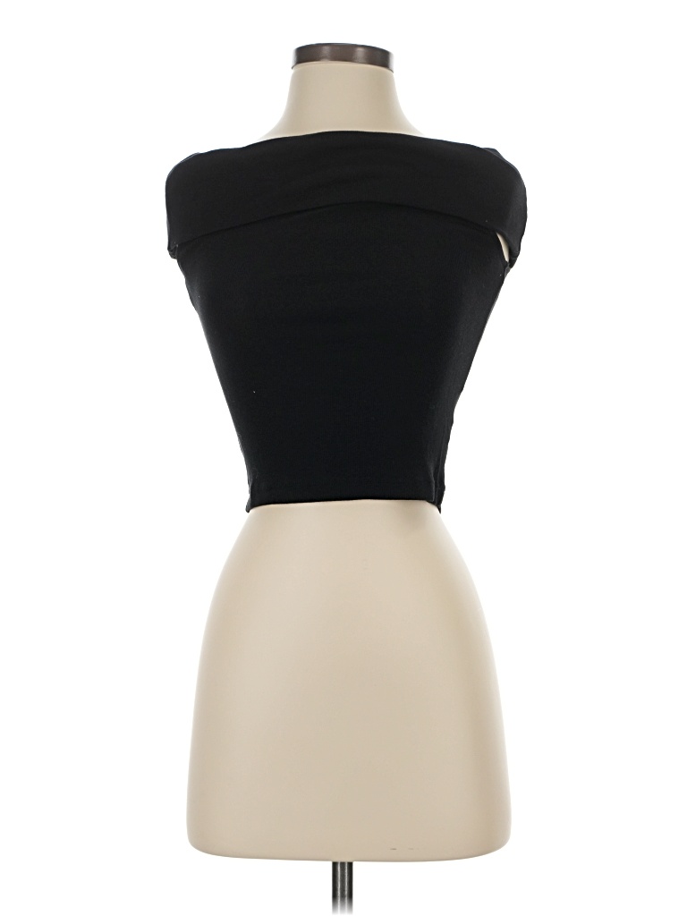 Pre-owned Express Short Sleeve Top Black Strapless Neckline Tops