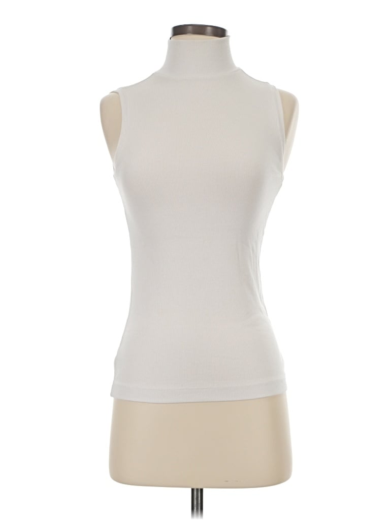 Pre-owned Ann Taylor Loft Sleeveless T-shirt In White