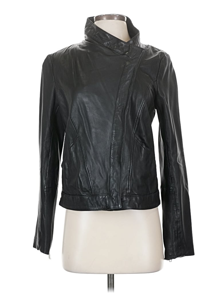 Pre-owned Caslon Leather Jacket In Black