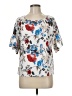 Shein 100% Polyester Floral Ivory Short Sleeve Blouse Size 6 - photo 1